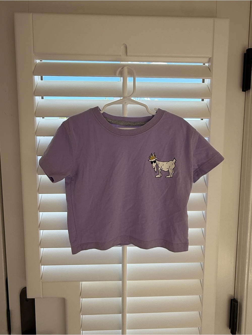 Kids Lavender Short Sleeve Tee with Goat Patch